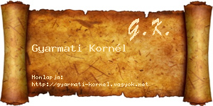 Gyarmati Kornél névjegykártya